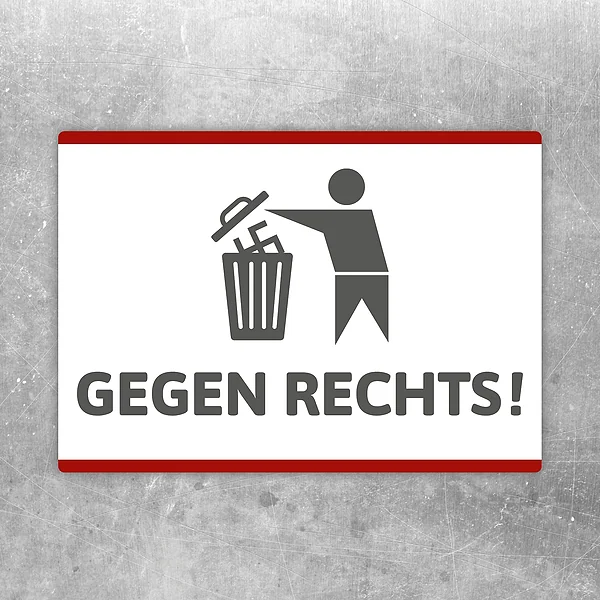 Aufkleber Gegen Rechts mit klarer Botschaft und Symbol für politische Haltung