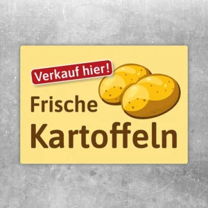 Aufkleber mit dem Motiv frische Kartoffeln und Verkauf Hinweis für den Hofladen