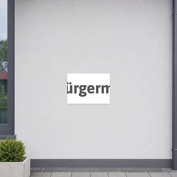 Querformat-Aufkleber mit Parkplatzschild-Motiv für einen Bürgermeister-Parkplatz an kommunalen Gebäuden.