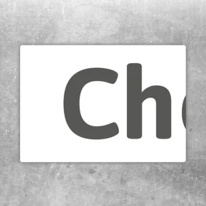 Aufkleber mit Parkplatzschild und Kennzeichenschild für den Chefparkplatz