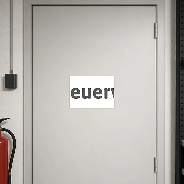 Querformat-Aufkleber zur Kennzeichnung eines Feuerwehrparkplatzes mit klarem Hinweischarakter.