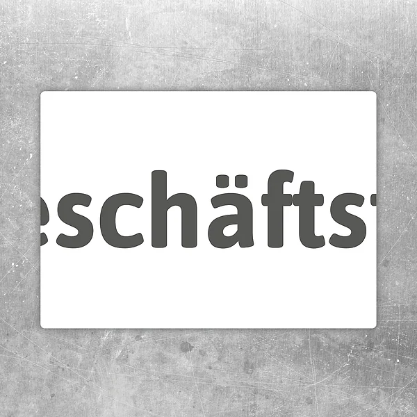 Aufkleber Kennzeichenschild Parkplatz Geschäftsführung zur klaren Markierung eines reservierten Firmenparkplatzes.