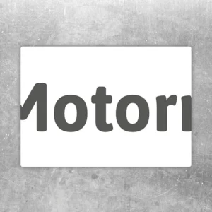 Aufkleber mit dem Hinweis Motorräder Parkplatz zur klaren Kennzeichnung eines Stellplatzes.