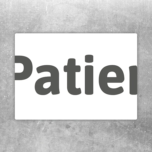 Aufkleber mit dem Hinweis Patienten Parkplatz für Praxis- und Klinikstellplätze.