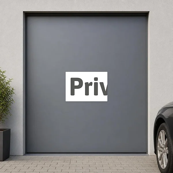 Querformat-Aufkleber mit der Aufschrift Privat Parkplatz als klarer Hinweis für reservierte Parkflächen.