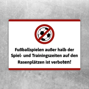 Fußballspielen verboten Aufkleber mit Verbotssymbol für Rasenplätze und Sportanlagen