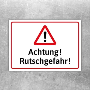 Achtung Rutschgefahr Aufkleber mit Warnsymbol und gut lesbarer Beschriftung