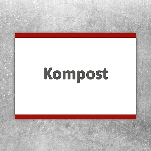 Kompost Aufkleber mit klarer Beschriftung für den Gartenbereich