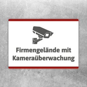 Aufkleber Firmengelände mit Kameraüberwachung mit gut lesbarem Motiv „Firmengelände mit Kameraüberwachung“