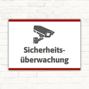 Schild Sicherheitsüberwachung mit gut lesbarem Motiv „Sicherheitsüberwachung“