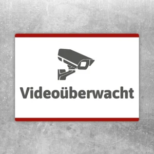 Aufkleber videoüberwacht mit gut lesbarem Motiv „videoüberwacht“