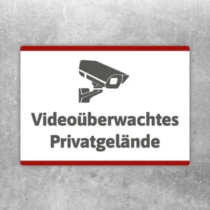 Aufkleber Videoüberwachtes Privatgelände mit gut lesbarem Motiv „Videoüberwachtes Privatgelände“