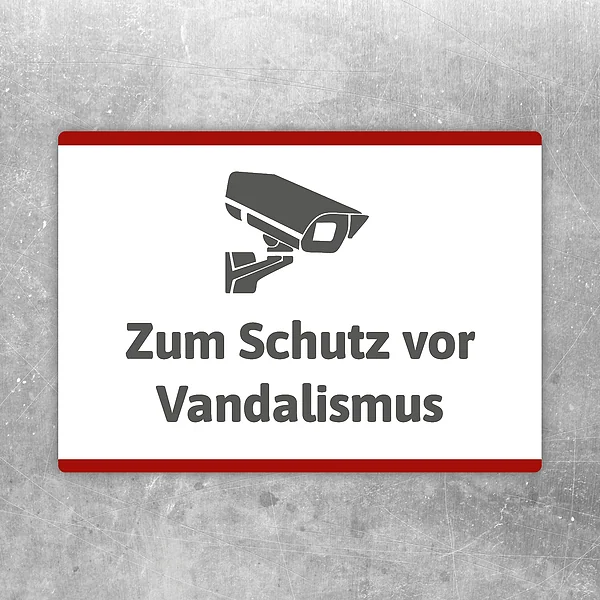 Aufkleber Zum Schutz vor Vandalismus mit gut lesbarem Motiv „Zum Schutz vor Vandalismus“