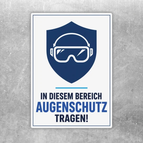 Augenschutz tragen Aufkleber mit blauem Schutzsymbol und Brillenmotiv für Werkstatt oder Betrieb.