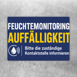 Aufkleber Auffälligkeit festgestellt mit Hinweis Kontaktstelle informieren in Creme, Dunkelgrün, Orange und Hellblau.