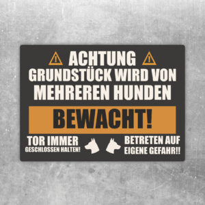 Grundstück wird von mehreren Hunden bewacht Aufkleber
