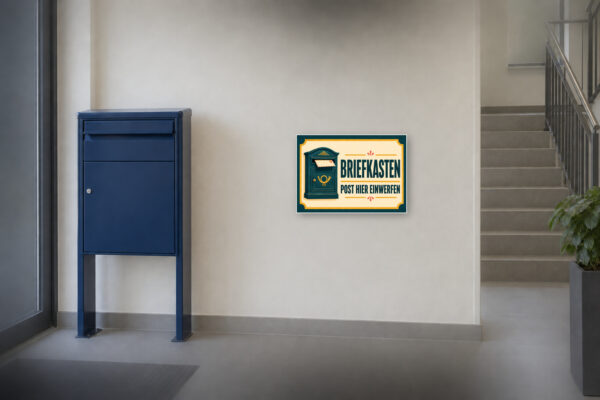 Briefkasten – Post hier einwerfen Schild – Bild 2