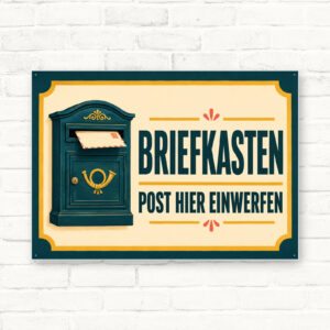 Briefkasten – Post hier einwerfen Schild