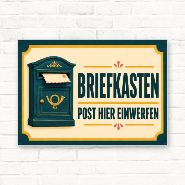 Briefkasten – Post hier einwerfen Schild