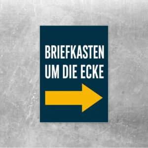 Briefkasten um die Ecke – Pfeil rechts Aufkleber