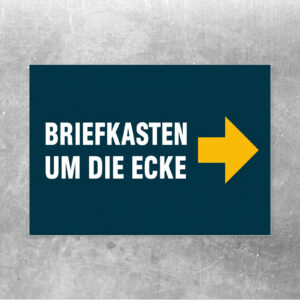 Briefkasten um die Ecke – Pfeil rechts Aufkleber