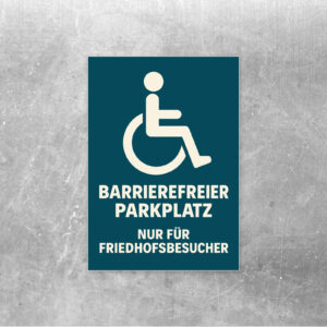 Barrierefreier Parkplatz – Nur für Friedhofsbesucher Aufkleber – Hochformat
