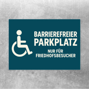 Barrierefreier Parkplatz – Nur für Friedhofsbesucher Aufkleber – Querformat