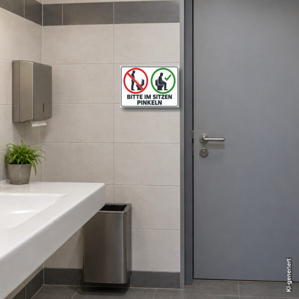 Bitte im Sitzen pinkeln Schild – Bild 5