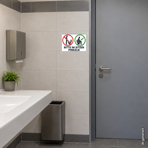 Bitte im Sitzen pinkeln Aufkleber – Bild 4