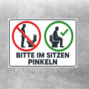 Bitte im Sitzen pinkeln Aufkleber