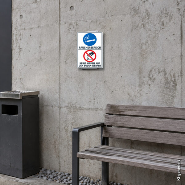 Raucherbereich-Schild – Keine Kippen auf den Boden werfen – Bild 5