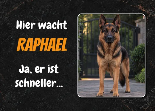 Konfigurator-Vorlage Hier wacht Raphael mit dunklem Hintergrund