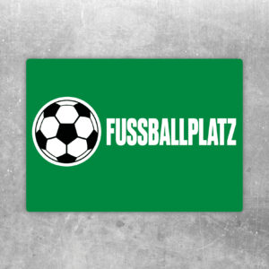 FUSSBALLPLATZ Aufkleber mit Ballmotiv als Standardmockup im Querformat mit gut lesbarem Motiv.
