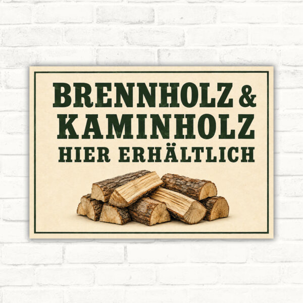 Brennholz kaminholz Schild als Standard-Mockup mit gut lesbarem Motiv und klarer Beschriftung.
