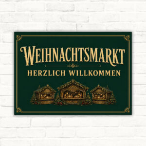 Weihnachtsmarkt Schild als Standard-Mockup mit gut lesbarem Motiv und klarer Beschriftung.