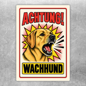 Labrador Retriever Aufkleber Achtung Wachhund – Produktansicht