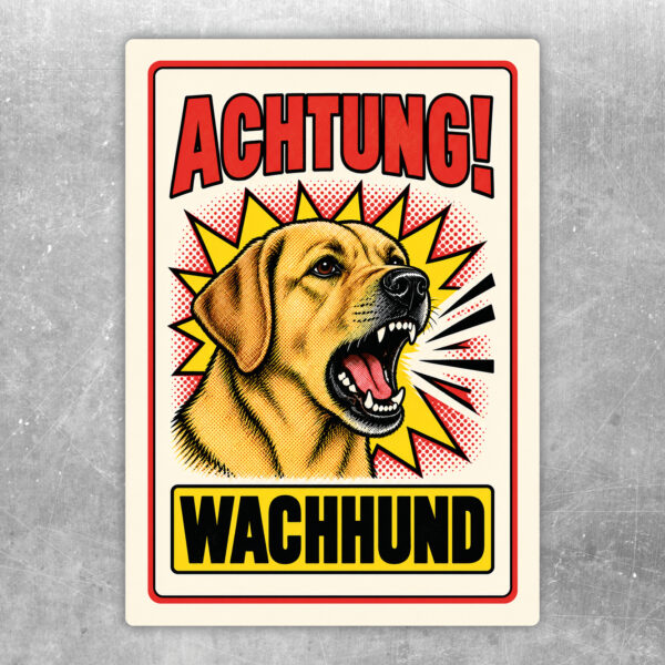 Labrador Retriever Aufkleber Achtung Wachhund – Produktansicht