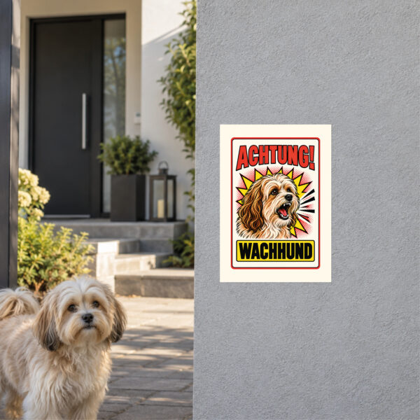Havaneser Schild Achtung Wachhund – Anwendungsbeispiel am Grundstückseingang