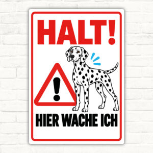 HALT! Hier wache ich – Dalmatiner Aufkleber – Produktansicht