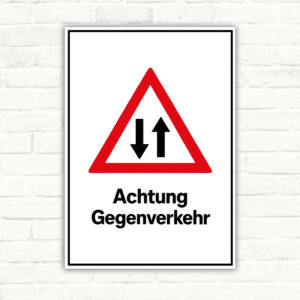 Achtung Gegenverkehr Warnschild