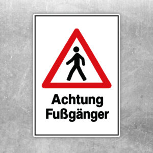 Achtung Fußgänger Aufkleber – Warnmotiv