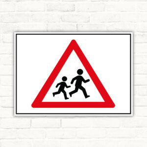 Warnschild Achtung Kinder – laufende Kinder, ohne Text