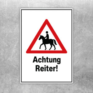 Achtung Reiter Aufkleber – Reiter im Straßenbereich