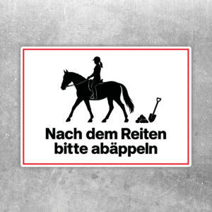 Aufkleber „Nach dem Reiten bitte abäppeln“