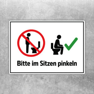 Bitte im Sitzen pinkeln Aufkleber