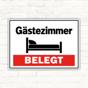 Gästezimmer belegt Schild