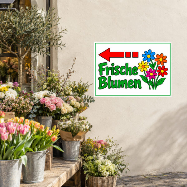 Frische Blumen – Pfeil links Aufkleber – Bild 2