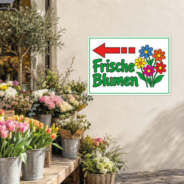 Frische Blumen – Pfeil links Verkaufsschild – Bild 2