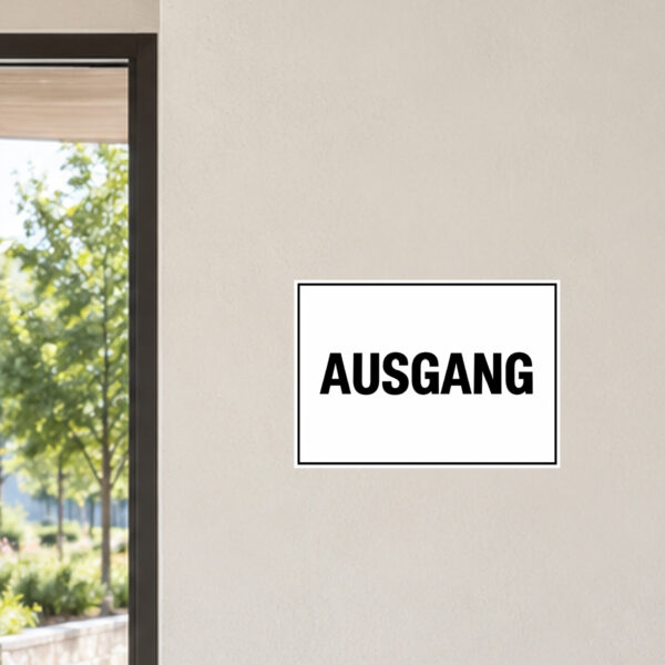 Ausgang Aufkleber quer für klare Wegführung – Bild 2