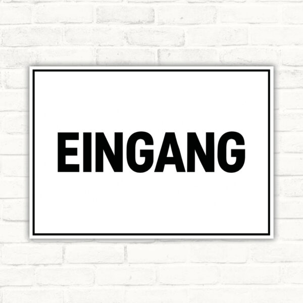 Eingang Schild – Wegweiser mit Schriftzug